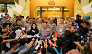 Kapolri Jenderal Listyo Sigit Prabowo resmi menutup Rapat Pimpinan (Rapim) Polri tahun 2023 di Hotel Sultan, Jakarta, Kamis, (9/02/2023)
